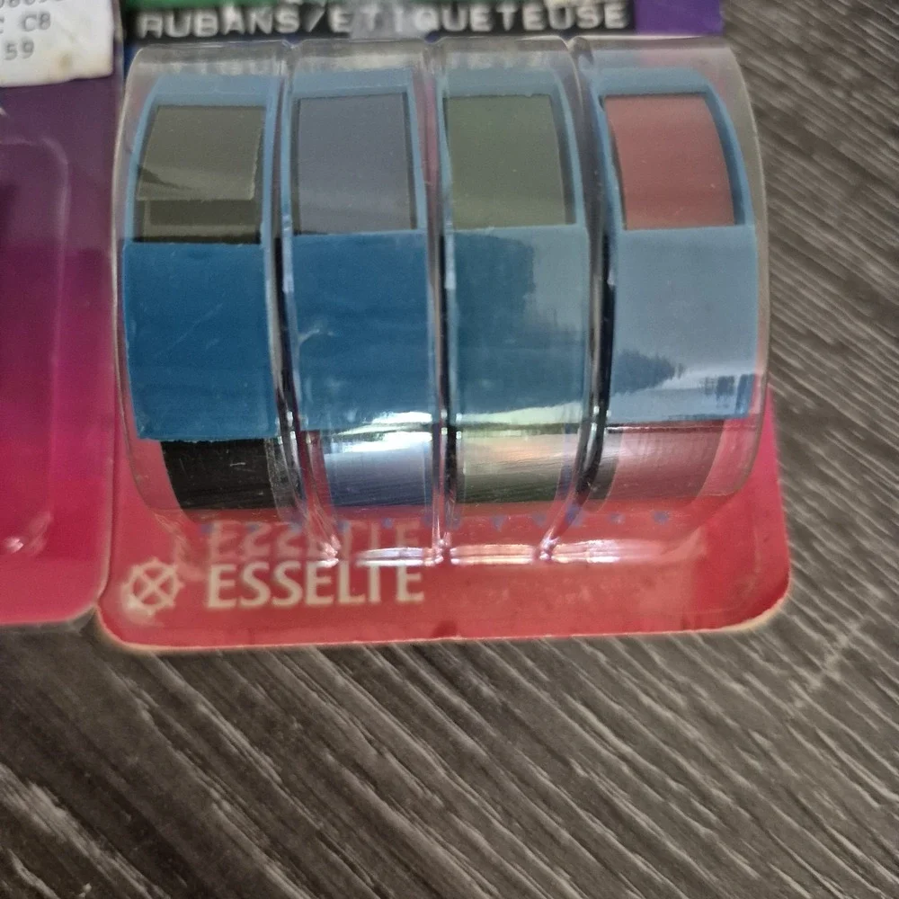 2 Vintage 1996 Dymo Esselte Multi Color Labeling Tape 3/8
